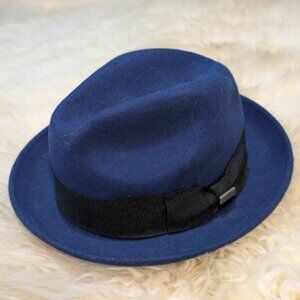 Conner Hand Made Hats Blue Wool Fedora Size Large